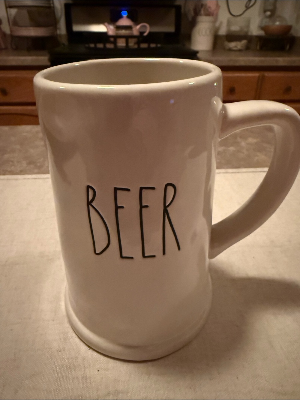Rae Dunn White Mug with BEER Lettering